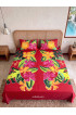 Hand Painted Rayon Bedsheet Set Queen Size